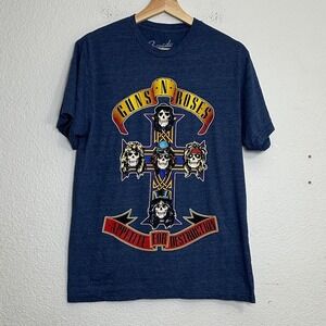 Bravado Guns N Roses‎ Blue Short Sleeve Tee Size Medium Band Tee Grunge Classic